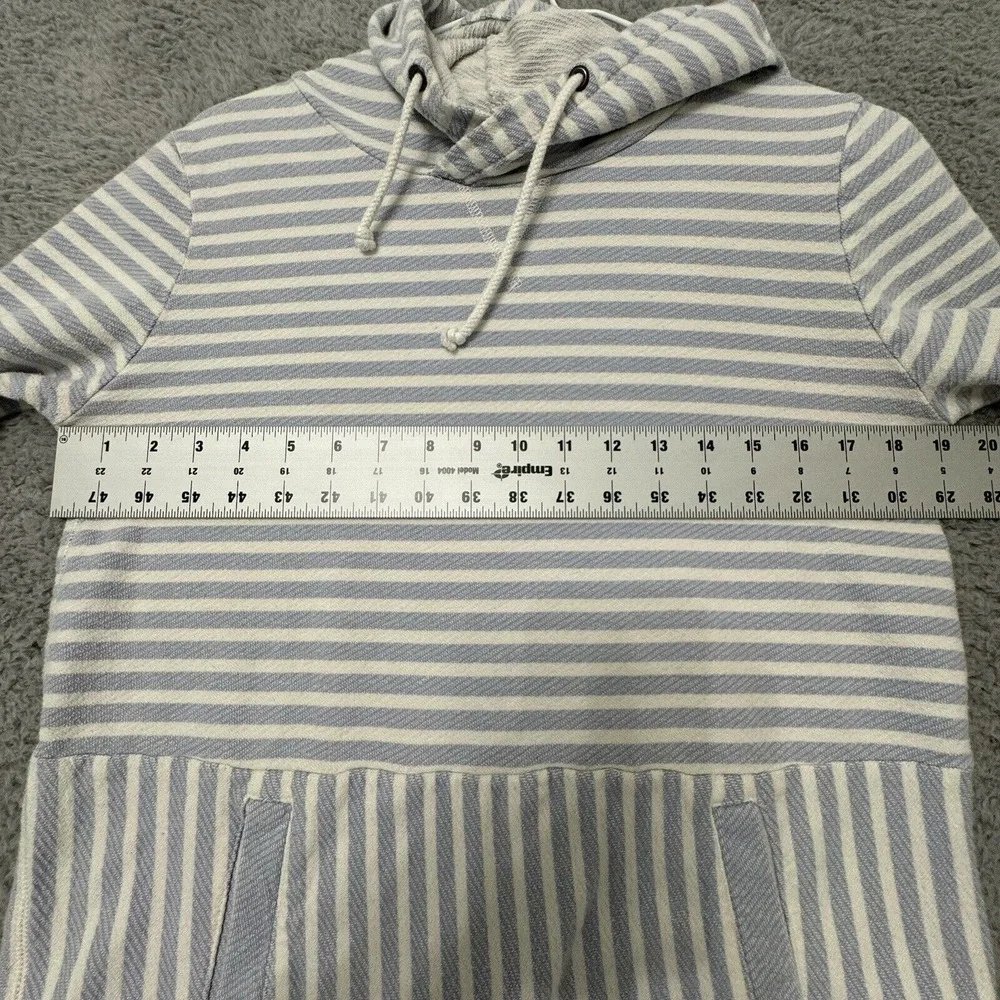 J.Crew Hoodie Sweatshirt Pullover White Blue‎ Stripe Women's Size Small